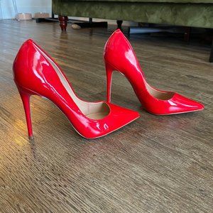 Steve Madden Red Patent Pumps